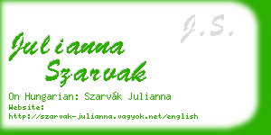 julianna szarvak business card
